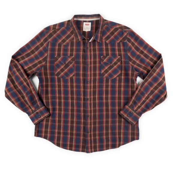 LEVI'S western plaid button down shirt size XXL - Picture 1 of 9